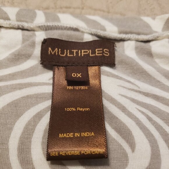 Multiples Mixed Media 3/4 Sleeve Embellished Top - Picture 6 of 8